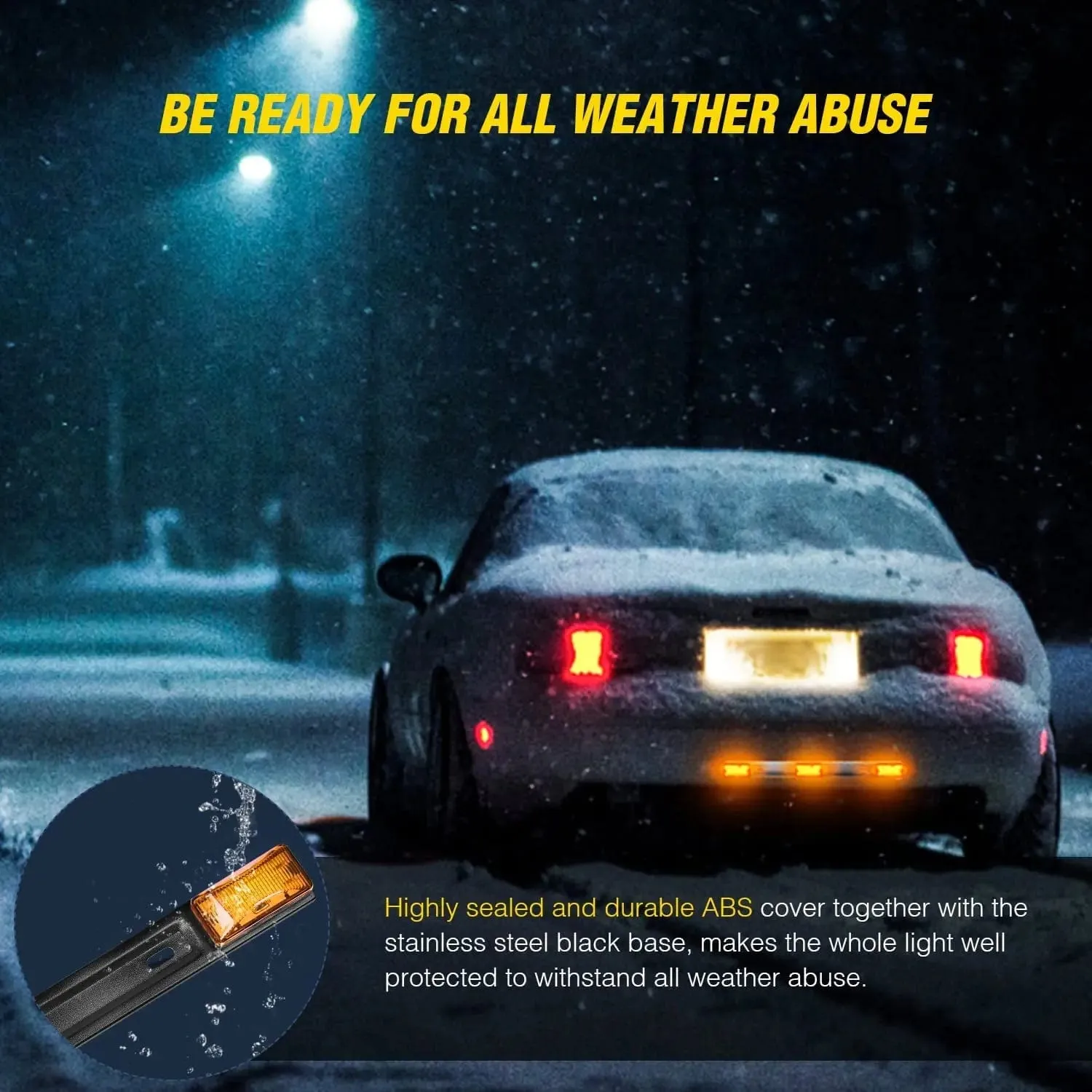 14 Inch 9 LEDs Amber Trailer Light ID Bar