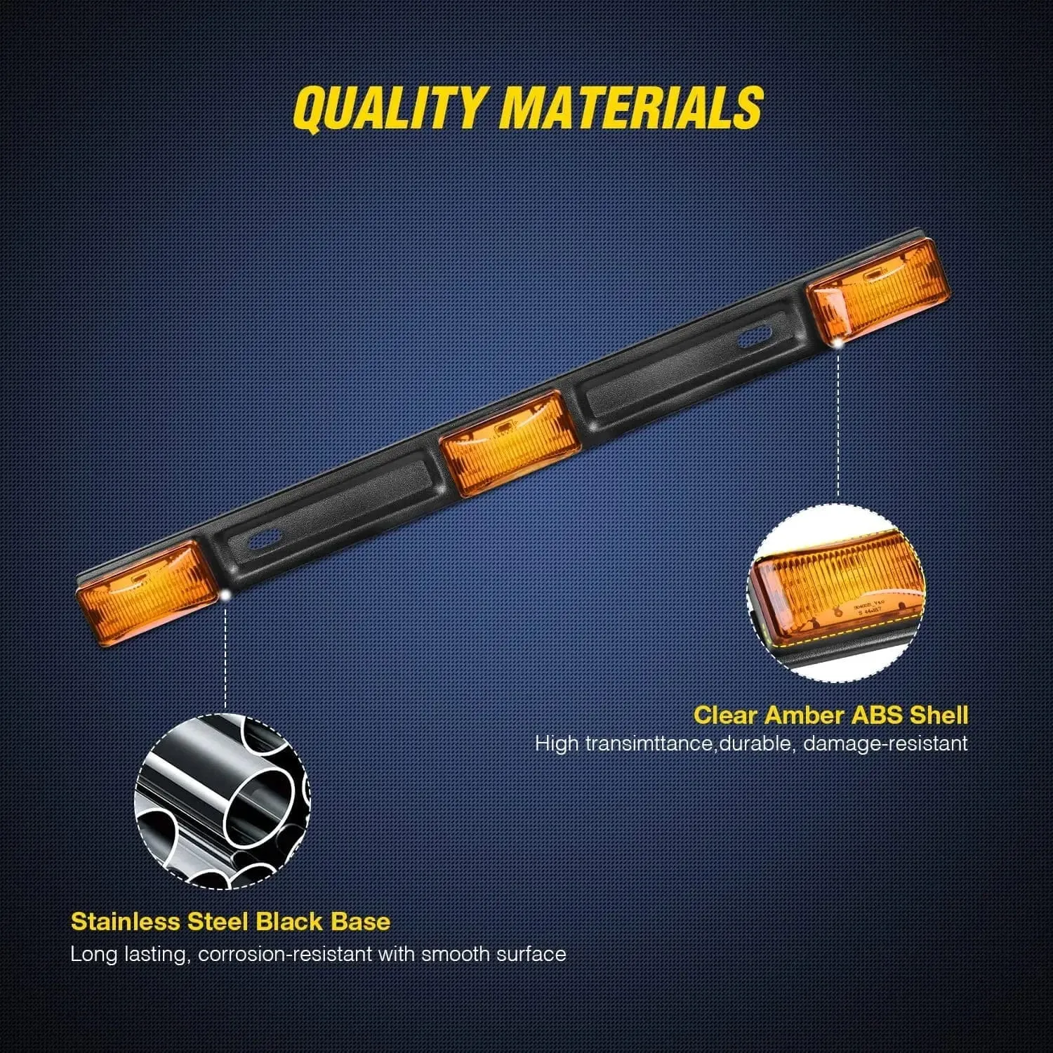 14 Inch 9 LEDs Amber Trailer Light ID Bar