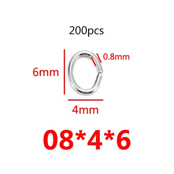 200 Stks/partij 3/4/5/6/7/8/10 Mm Rvs Diy Sieraden bevindingen Open Enkele Loops Jump Rings &amp; Split Ring Voor Sieraden Maken