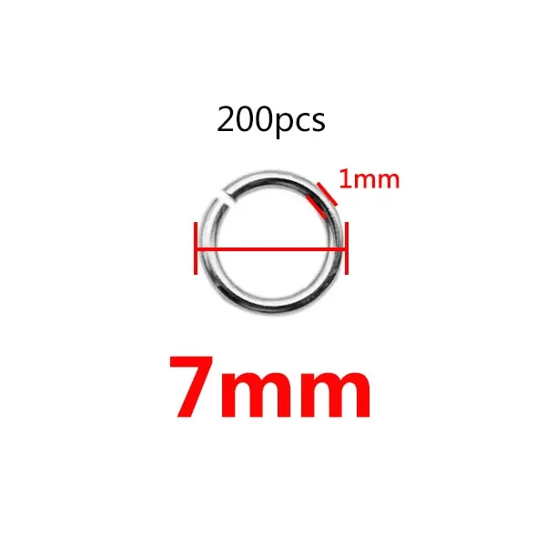 200 Stks/partij 3/4/5/6/7/8/10 Mm Rvs Diy Sieraden bevindingen Open Enkele Loops Jump Rings &amp; Split Ring Voor Sieraden Maken
