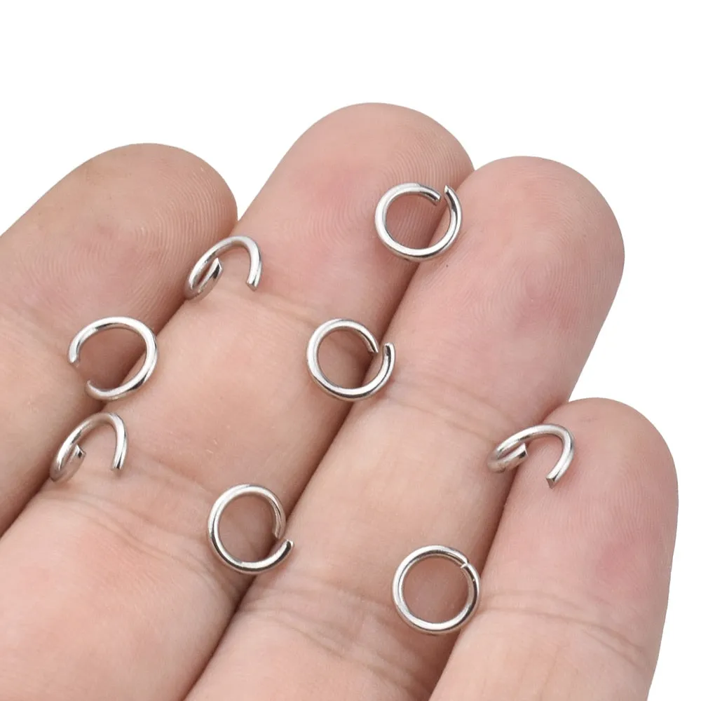 200 Stks/partij 3/4/5/6/7/8/10 Mm Rvs Diy Sieraden bevindingen Open Enkele Loops Jump Rings &amp; Split Ring Voor Sieraden Maken