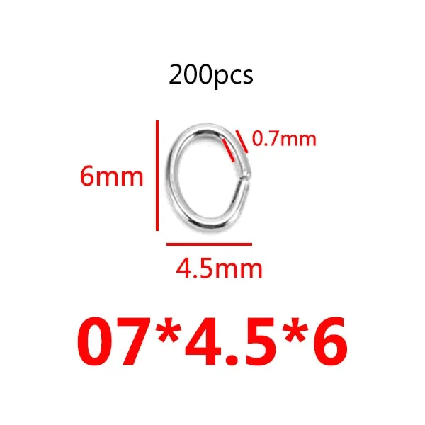 200 Stks/partij 3/4/5/6/7/8/10 Mm Rvs Diy Sieraden bevindingen Open Enkele Loops Jump Rings &amp; Split Ring Voor Sieraden Maken