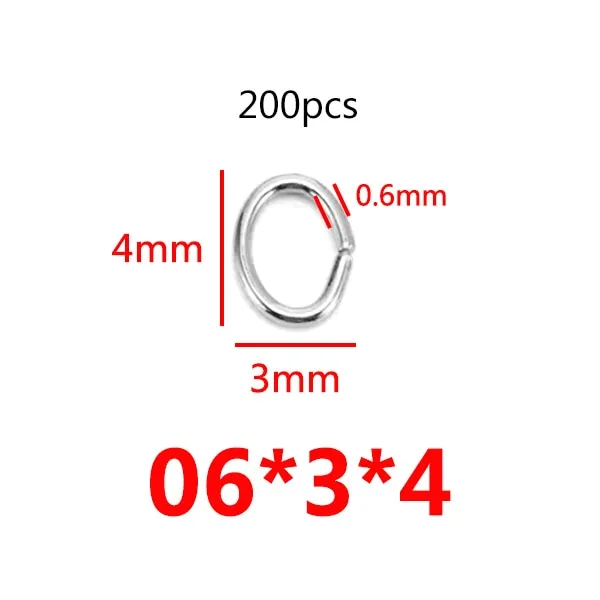 200 Stks/partij 3/4/5/6/7/8/10 Mm Rvs Diy Sieraden bevindingen Open Enkele Loops Jump Rings &amp; Split Ring Voor Sieraden Maken