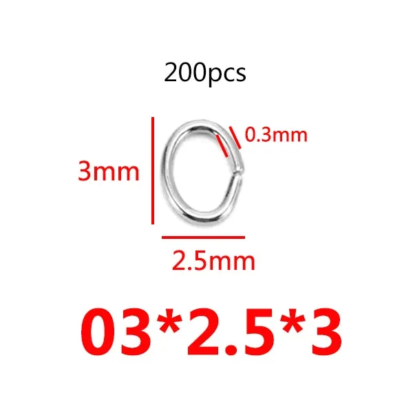 200 Stks/partij 3/4/5/6/7/8/10 Mm Rvs Diy Sieraden bevindingen Open Enkele Loops Jump Rings &amp; Split Ring Voor Sieraden Maken