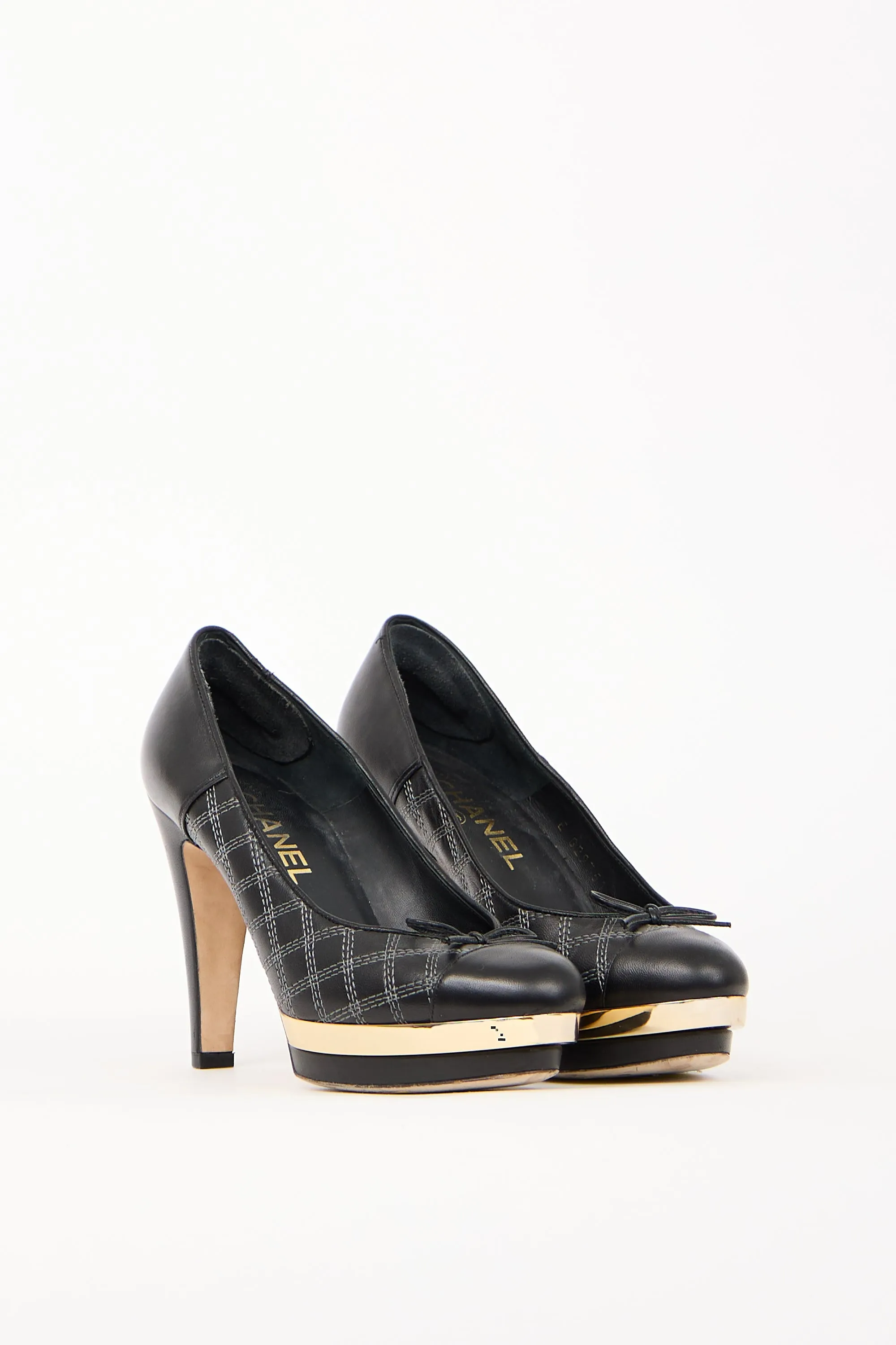 2014 Leather Quilted Platform Pump