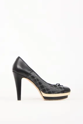 2014 Leather Quilted Platform Pump