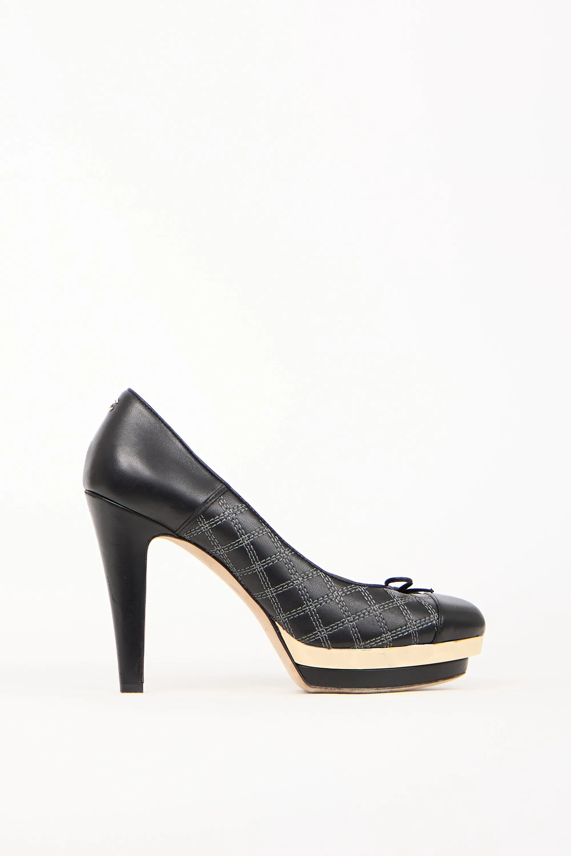 2014 Leather Quilted Platform Pump