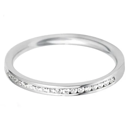2mm Channel Set Wedding Band