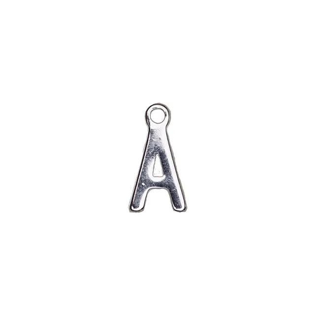 Alphabet Pendant, Letter "A" 8.5mm, Silver Plated (1 Piece)