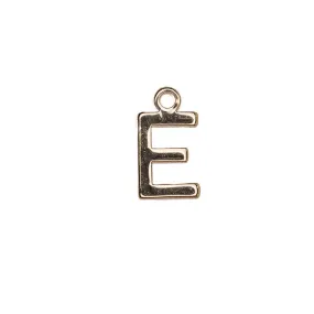 Alphabet Pendant, Letter "E" 8.5mm, Gold Plated (1 Piece)