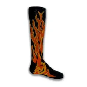 Black Flame Athletic Knee High Socks (Small)