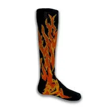 Black Flame Athletic Knee High Socks (Small)