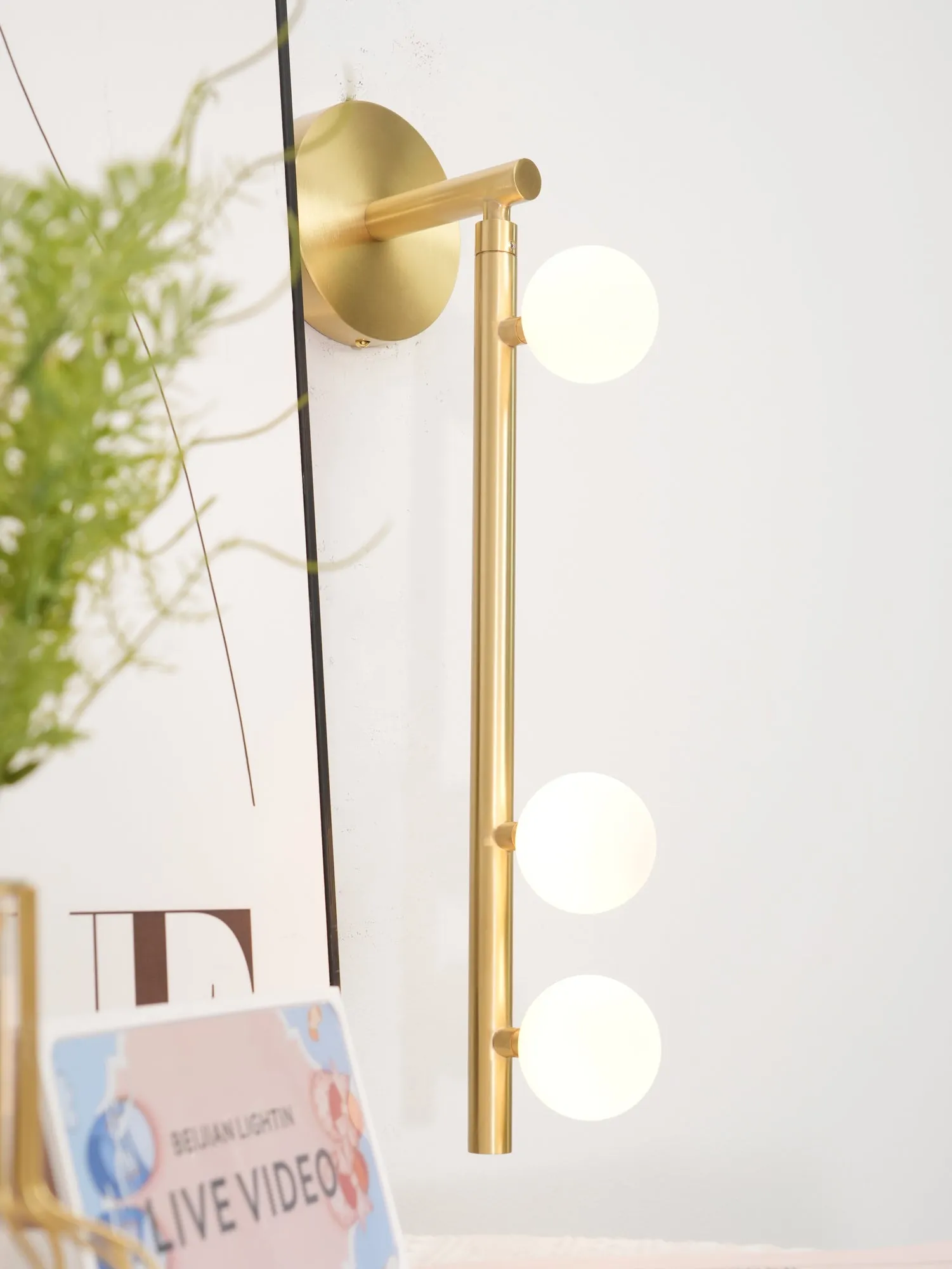 Brass Glass Tube Wall Lamp