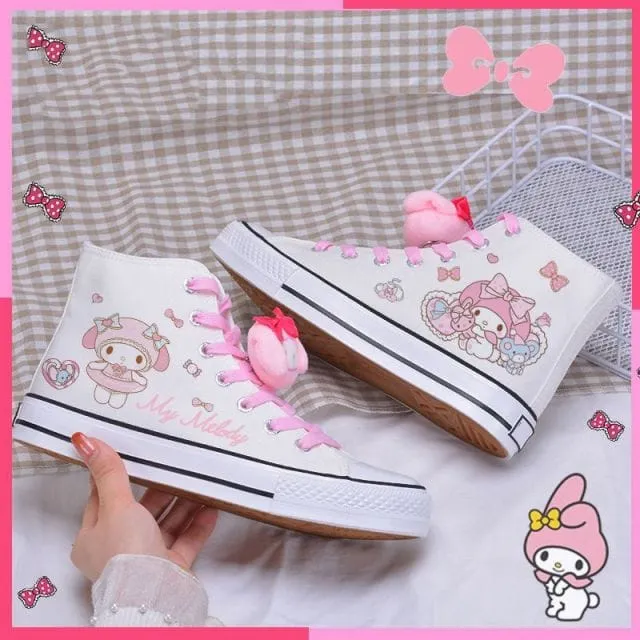 Cartoon Print High-top Canvas Shoes