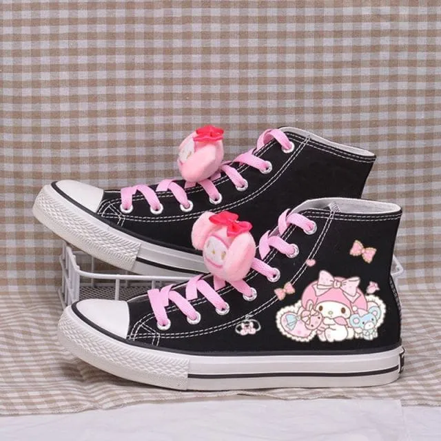 Cartoon Print High-top Canvas Shoes