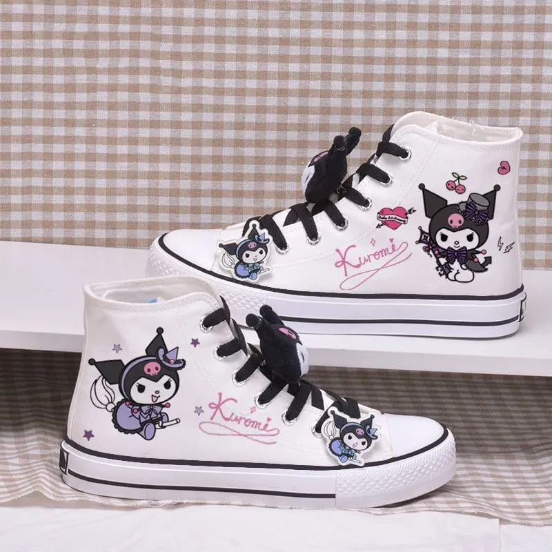 Cartoon Print High-top Canvas Shoes