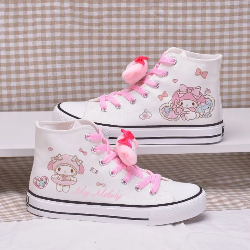 Cartoon Print High-top Canvas Shoes