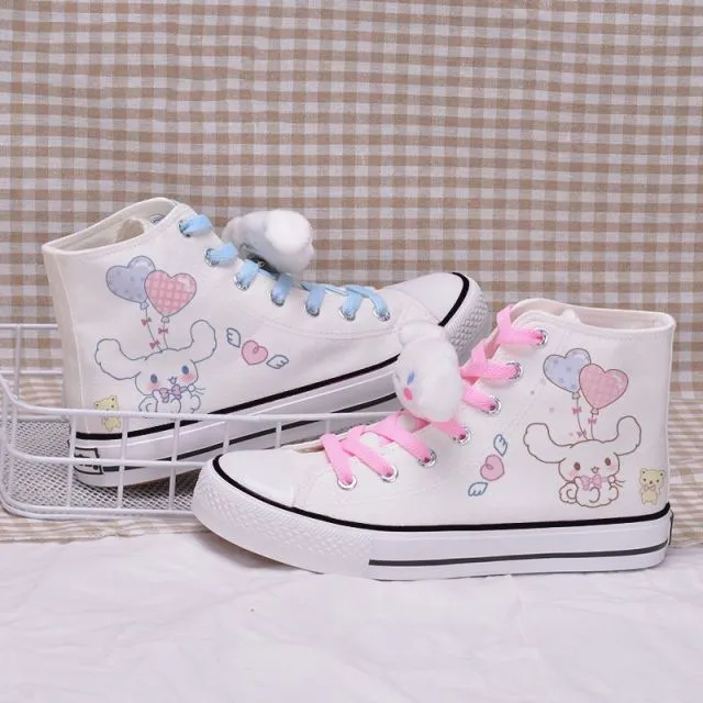 Cartoon Print High-top Canvas Shoes