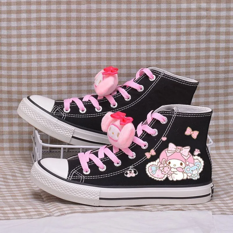 Cartoon Print High-top Canvas Shoes