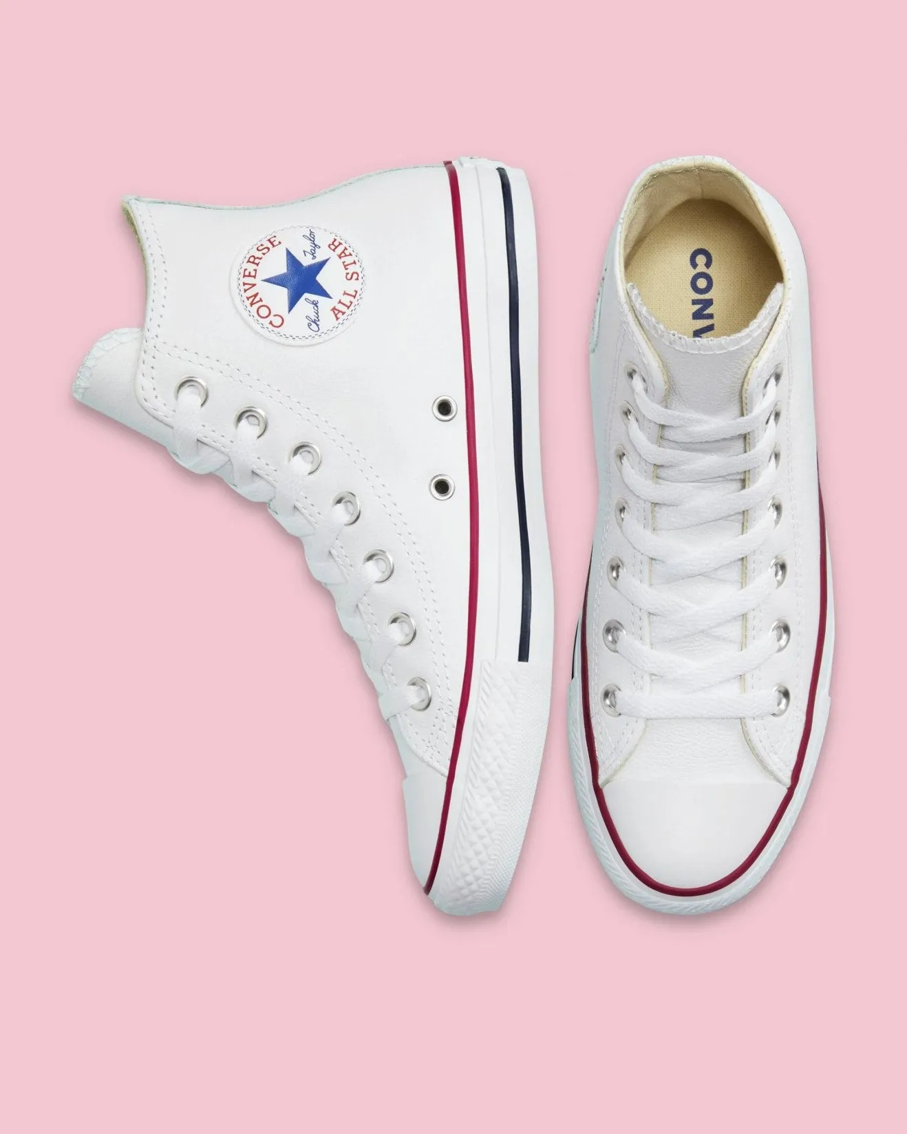CONVERSE Chuck Taylor All Star Leather Hi Shoe - White