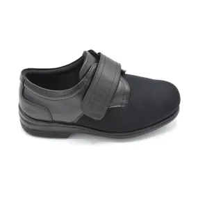 Cosyfeet Ken - Mens Wide Fit Velcro Close Shoe - 6E Fitting Black