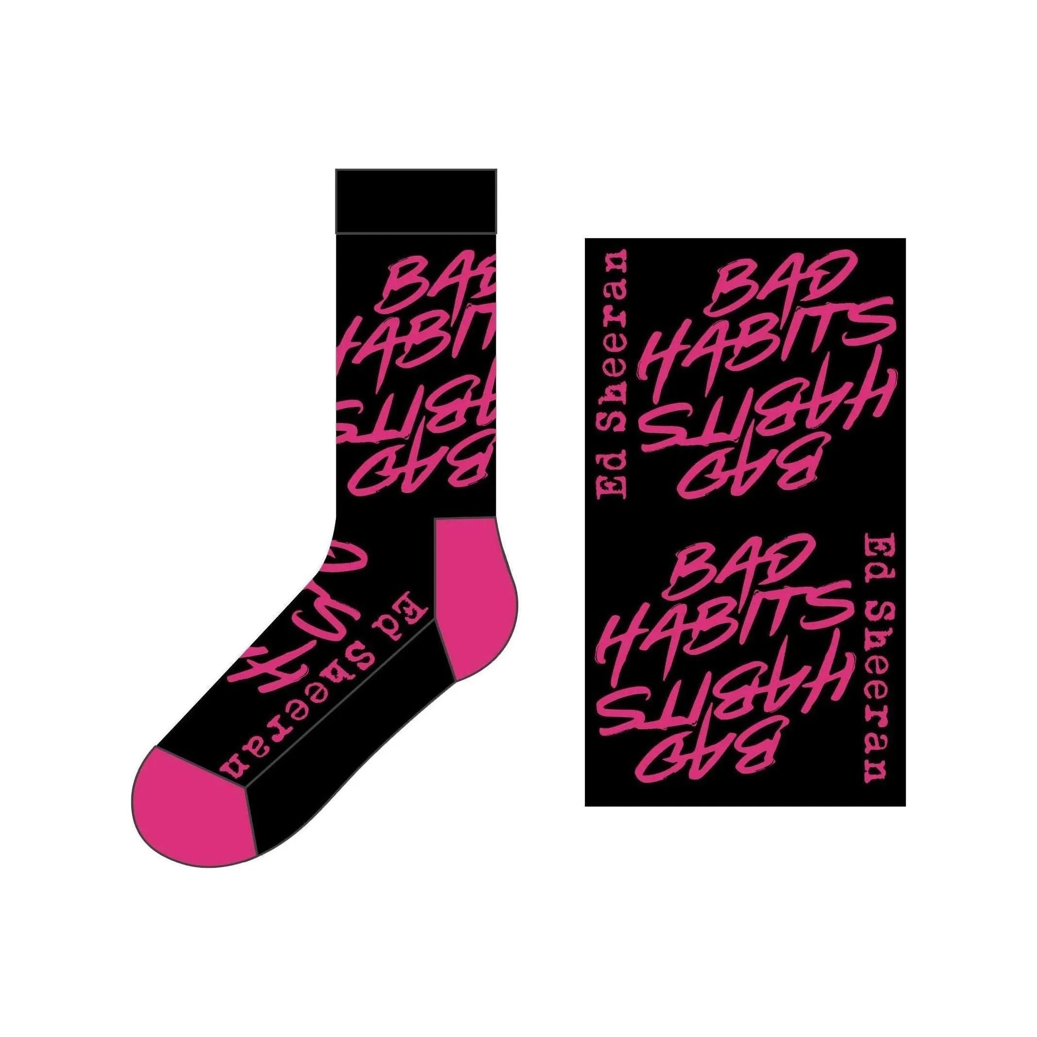 Ed Sheeran Unisex Ankle Socks: Bad Habits (UK SIZE 7 - 11)