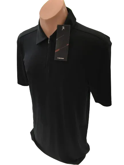 Head Mens Basic Technology Endo Dry And Ergo Stretch Polo Tennis Sport  - Black