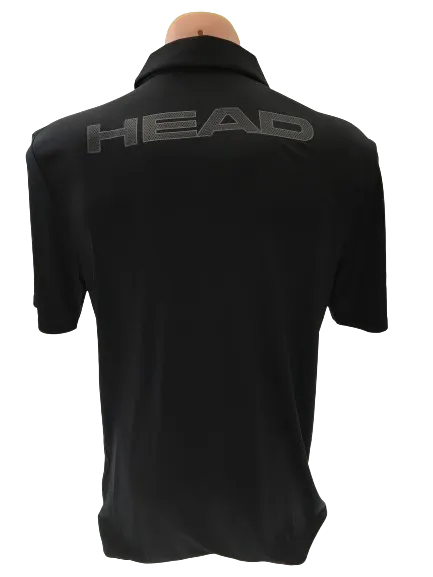 Head Mens Basic Technology Endo Dry And Ergo Stretch Polo Tennis Sport  - Black