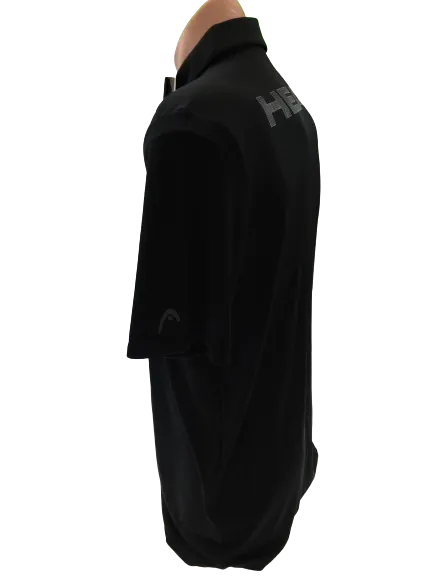 Head Mens Basic Technology Endo Dry And Ergo Stretch Polo Tennis Sport  - Black