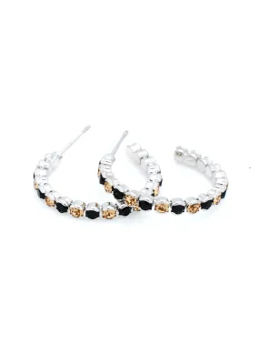 Hoop Earrings Lightweight - Black/Lt Gold