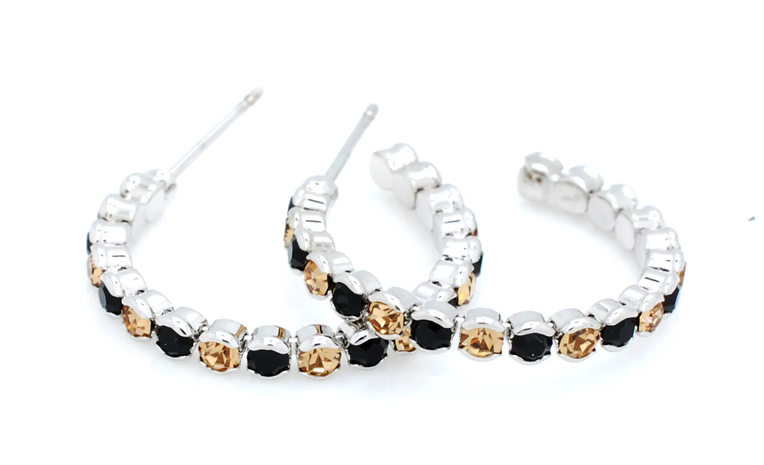 Hoop Earrings Lightweight - Black/Lt Gold