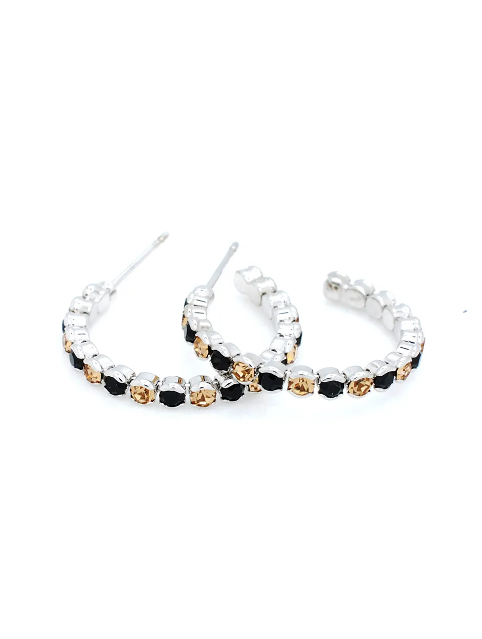 Hoop Earrings Lightweight - Black/Lt Gold