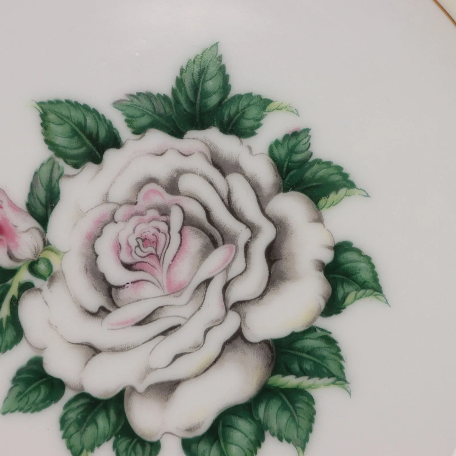 Kings Court China White Rose Salad Plate 7 1/2" Vintage 1960's