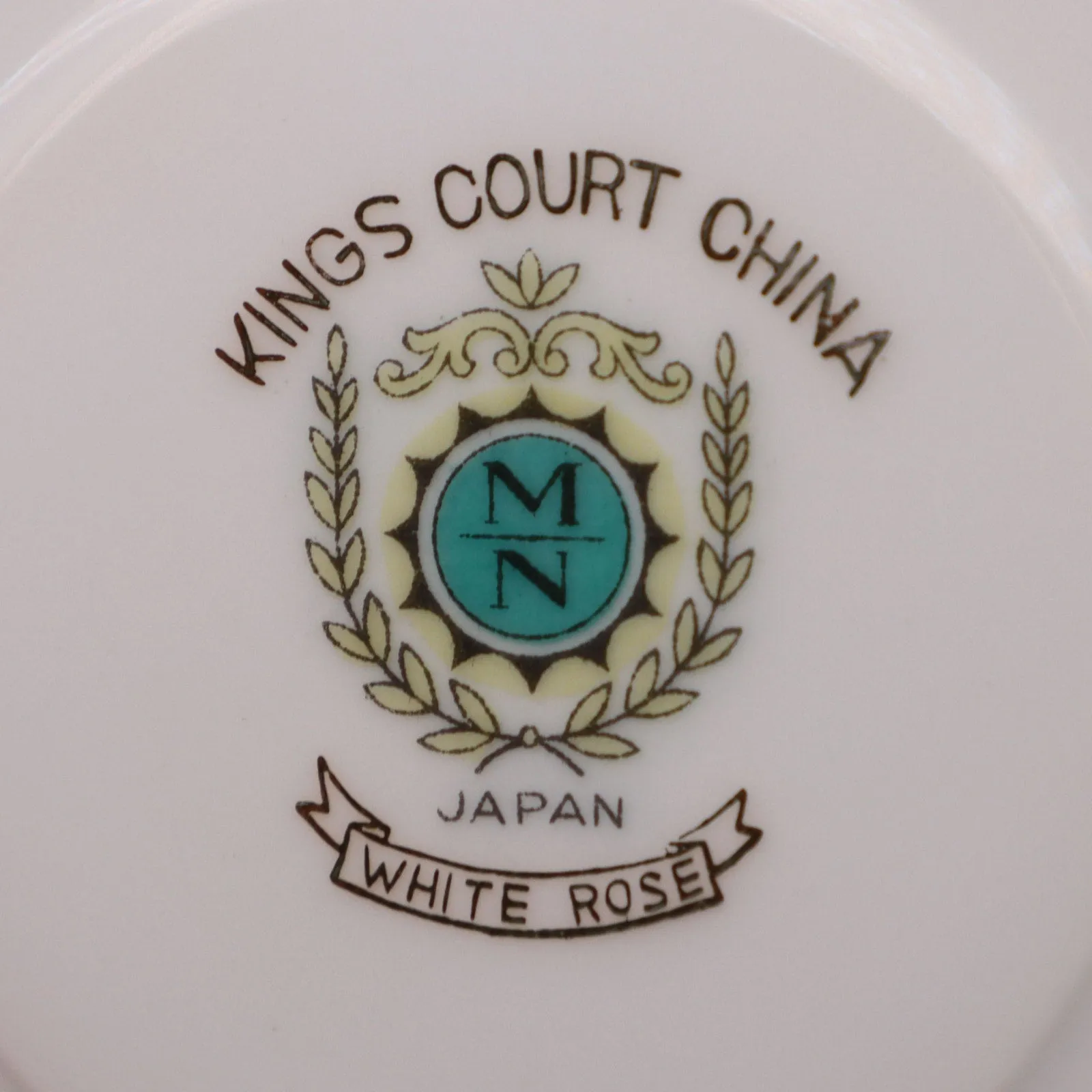 Kings Court White Rose Tea Cup Saucer Set Vintage 1960's