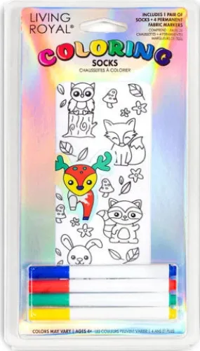 Living Royal Colouring Ankle Socks Woodland Animal
