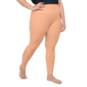 Nude Women's Tights, Solid Color Print Women's Plus Size Bess Quality Best Leggings- Made in USA/EU