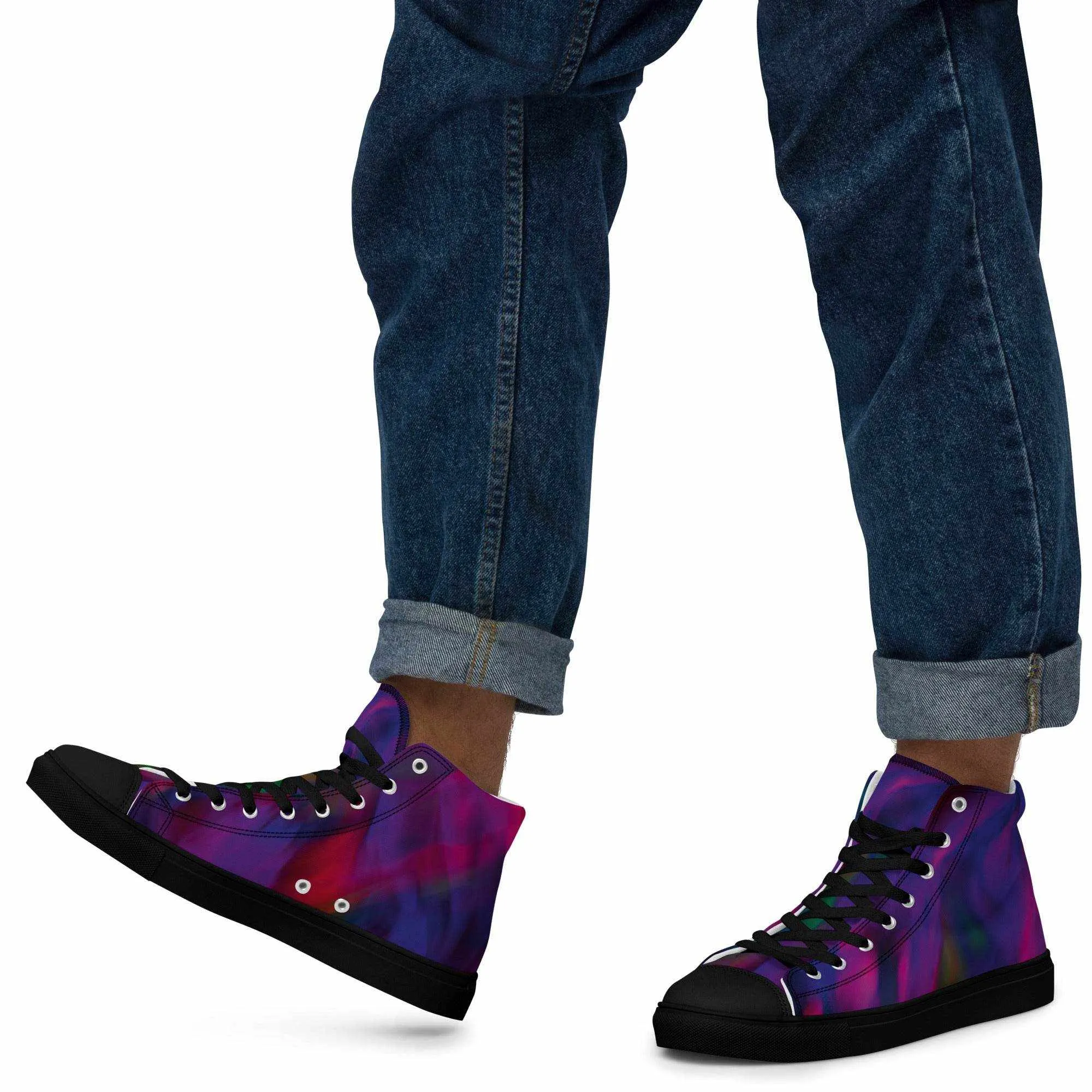 Retro Galaxy Colored High Top Canvas Shoes