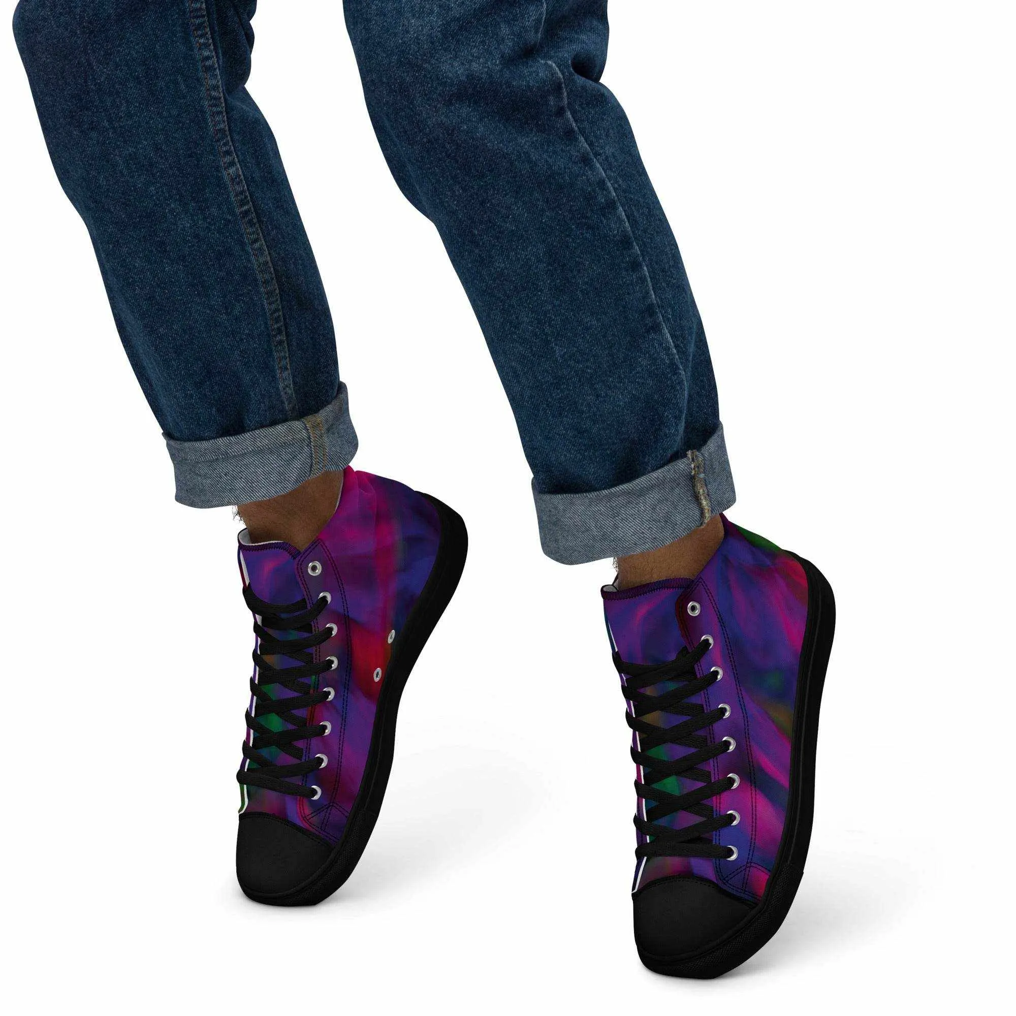Retro Galaxy Colored High Top Canvas Shoes