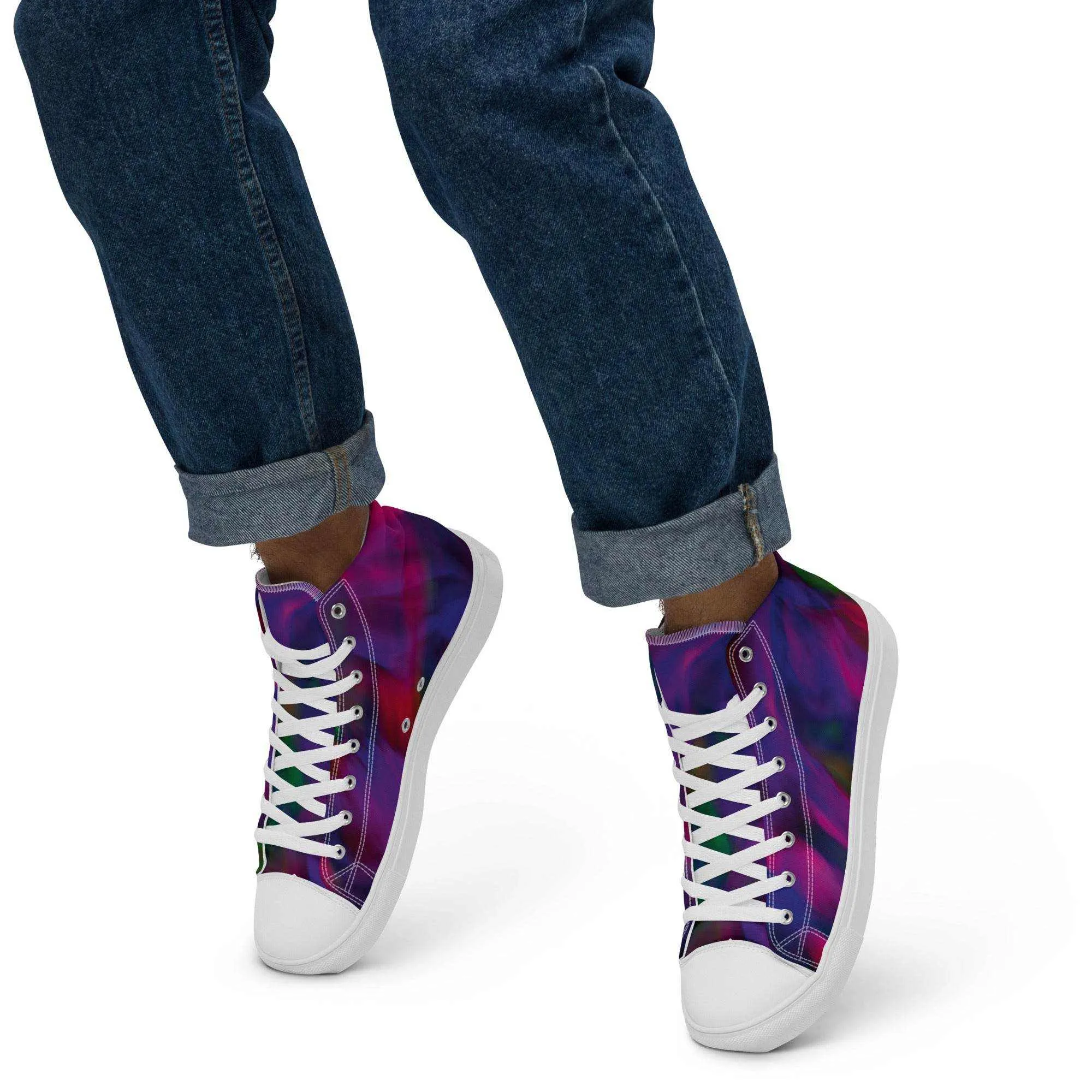 Retro Galaxy Colored High Top Canvas Shoes