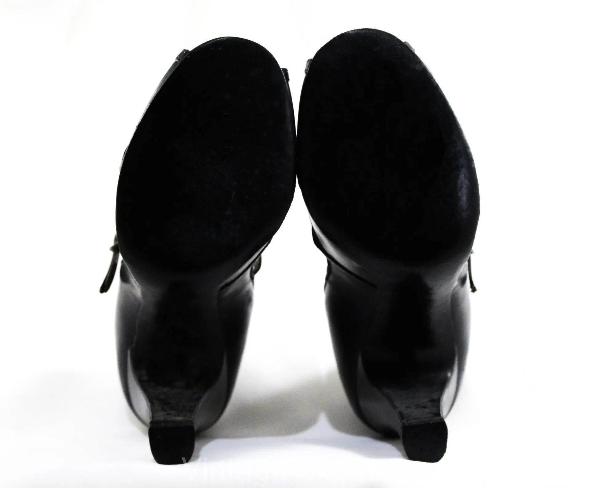 Size 6 1940s Shoes with Cage Design - Navy Blue Leather Peep Toe Pumps - Sexy 40s High Heels - NOS Deadstock Strappy Shoe - 6N Narrow