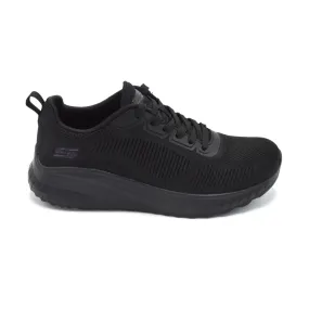 Skechers Face Off- Ladies Wide Fit Casual Trainer - 2E Fitting - Black